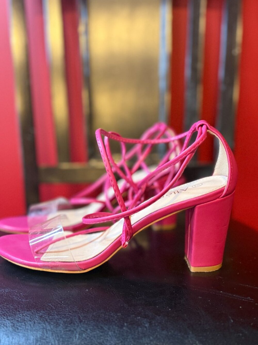Pink Tie Up Heels